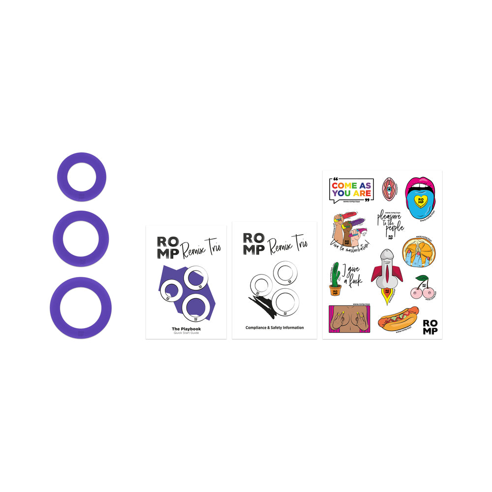 ROMP Remix Trio Anillo para pene, juego de 3 - Morado