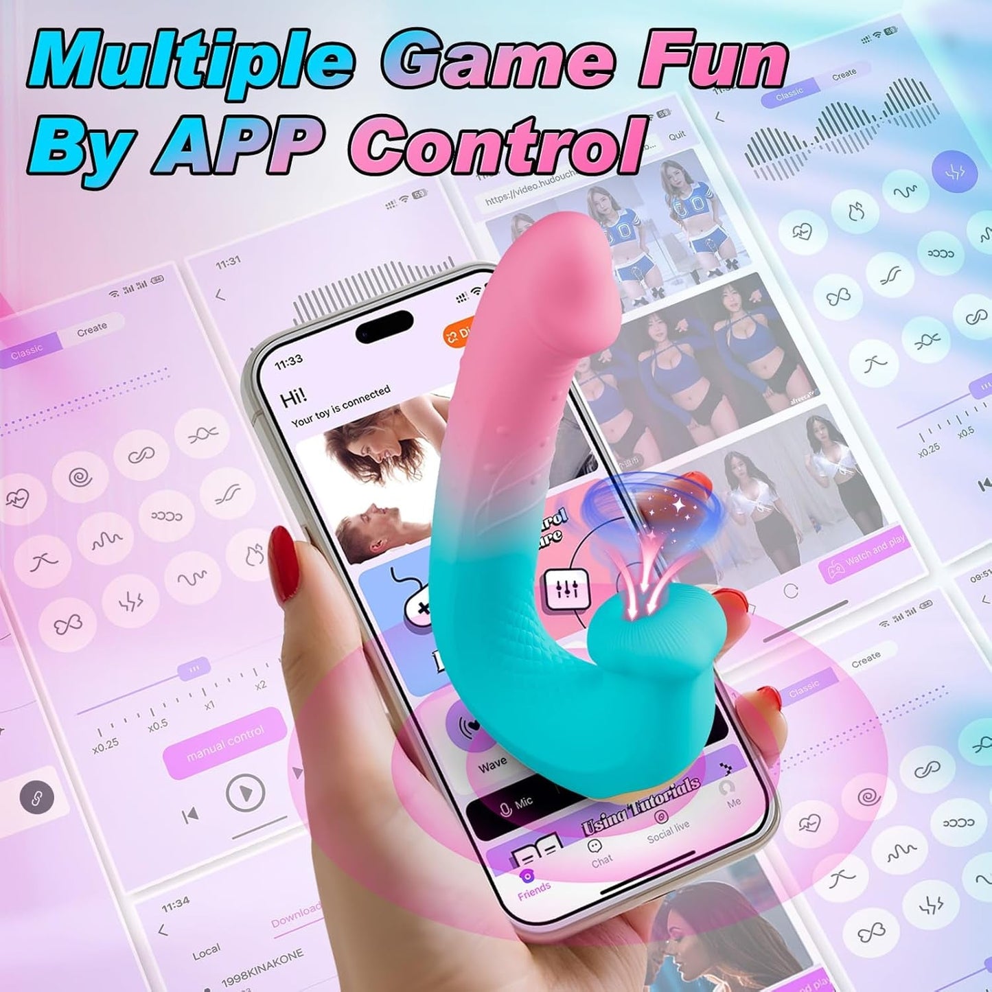 Vibrador succionador de clítoris OrbitSync App Control Rotating Beads
