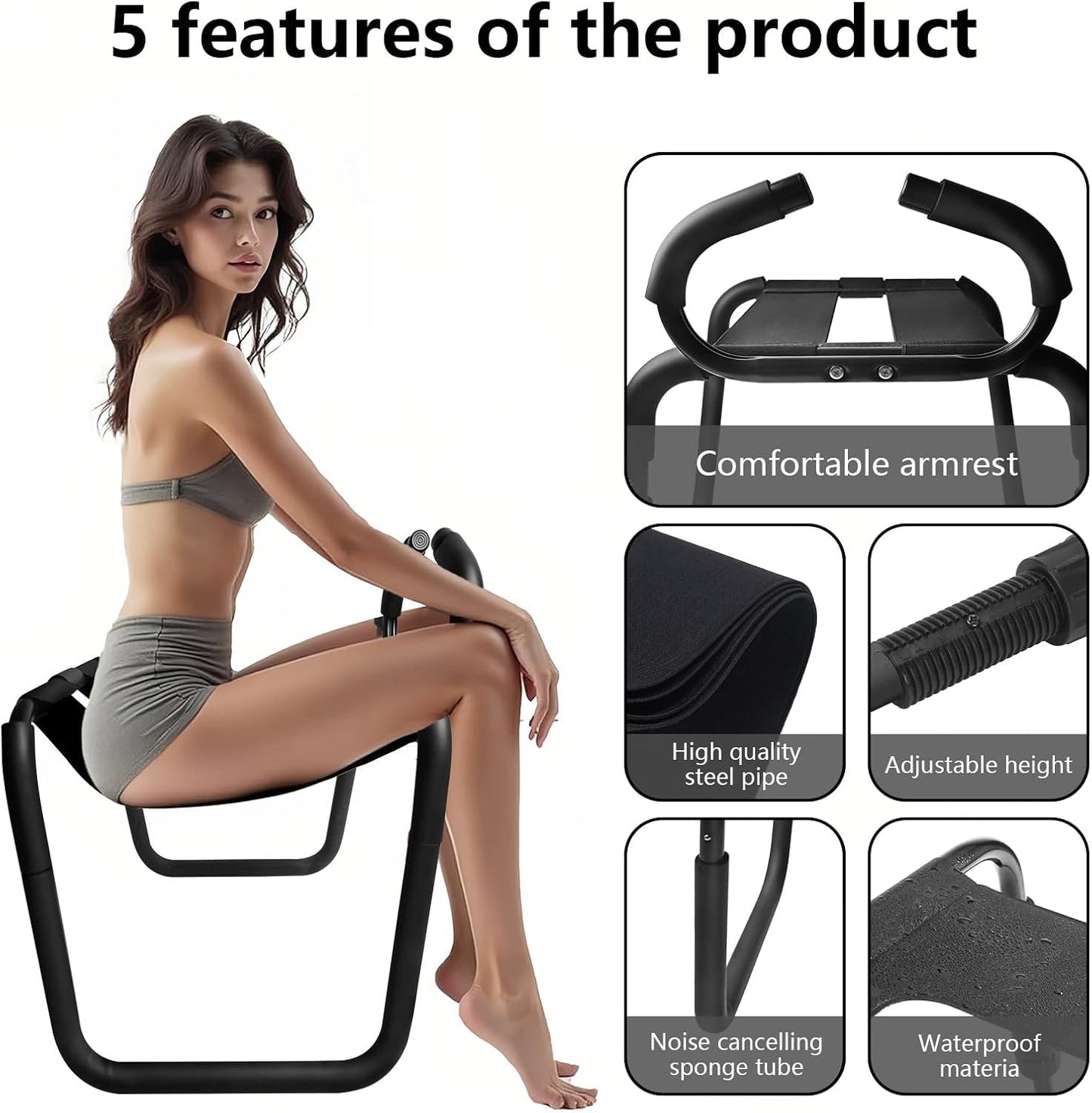 Silla sexual AxisControl con apoyabrazos y correas elásticas