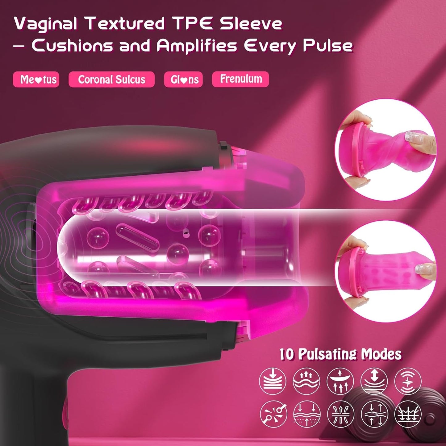EdgeTrainer Pulsating Glans Male Stroker 10 Modes