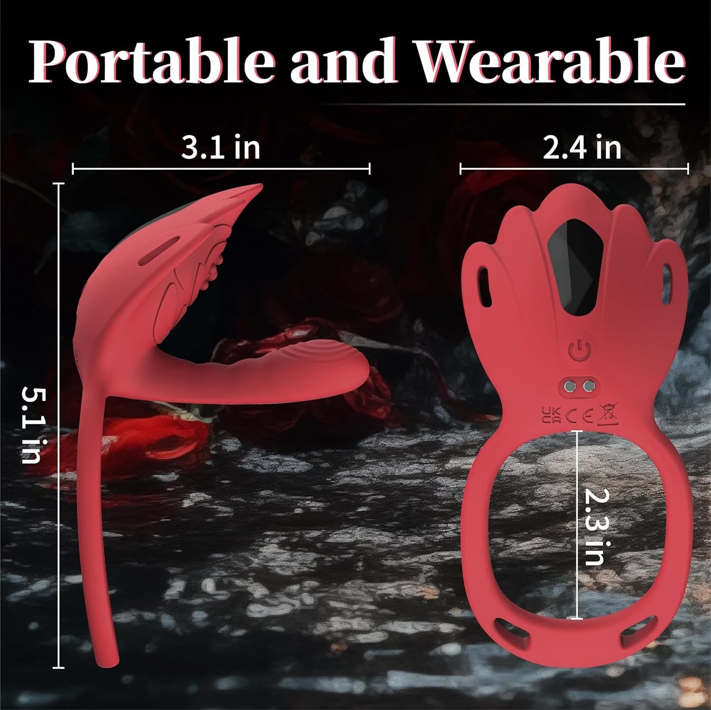 RougeFlex Anillo para el pene portátil Estimulador de clítoris App 9 modos