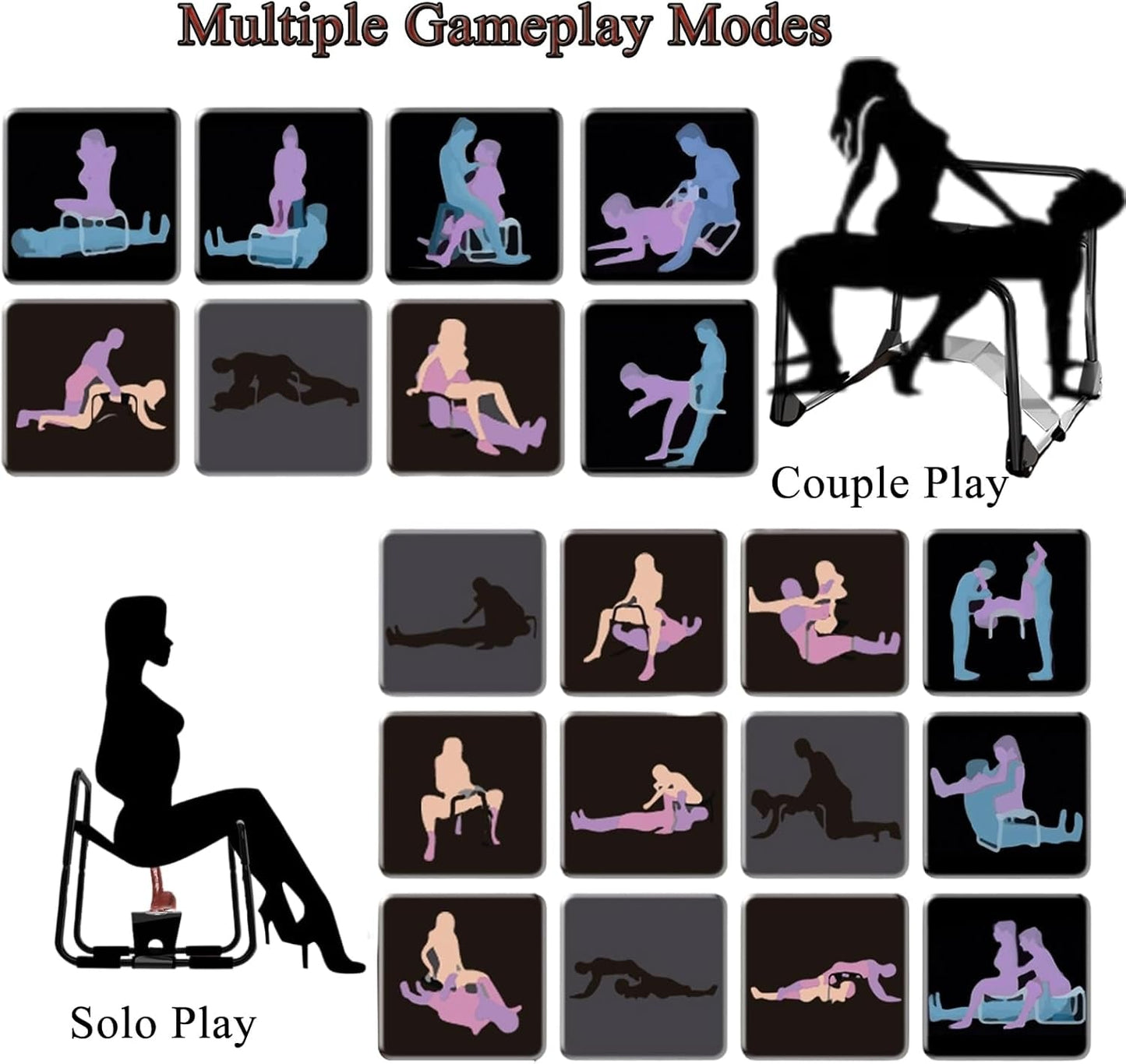 Silla sexual plegable ShadowFold con soporte para dildo