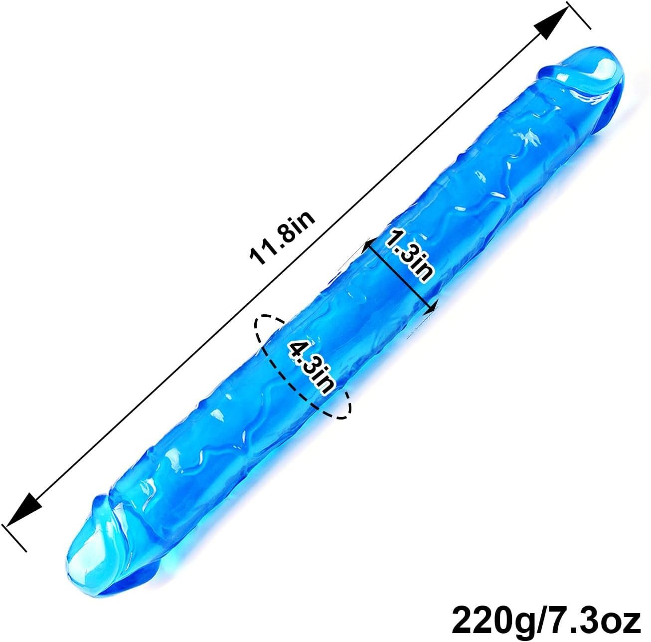 Juguete para principiantes BlueEase, dildo doble delgado de 11.8 pulgadas
