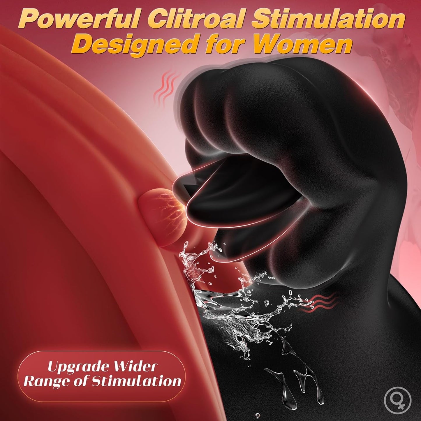 TongueShock Vibrating Cock Sleeve with Clit Stimulator
