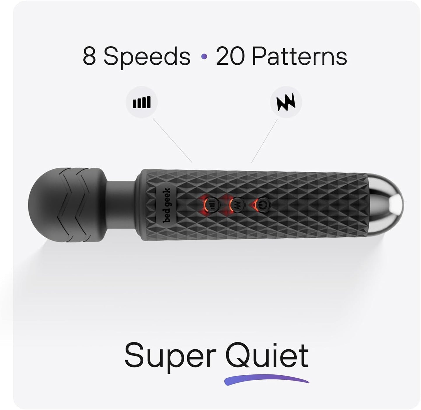 ObsidianPrism Wand Vibrator 20 Patterns 8 Speeds Waterproof