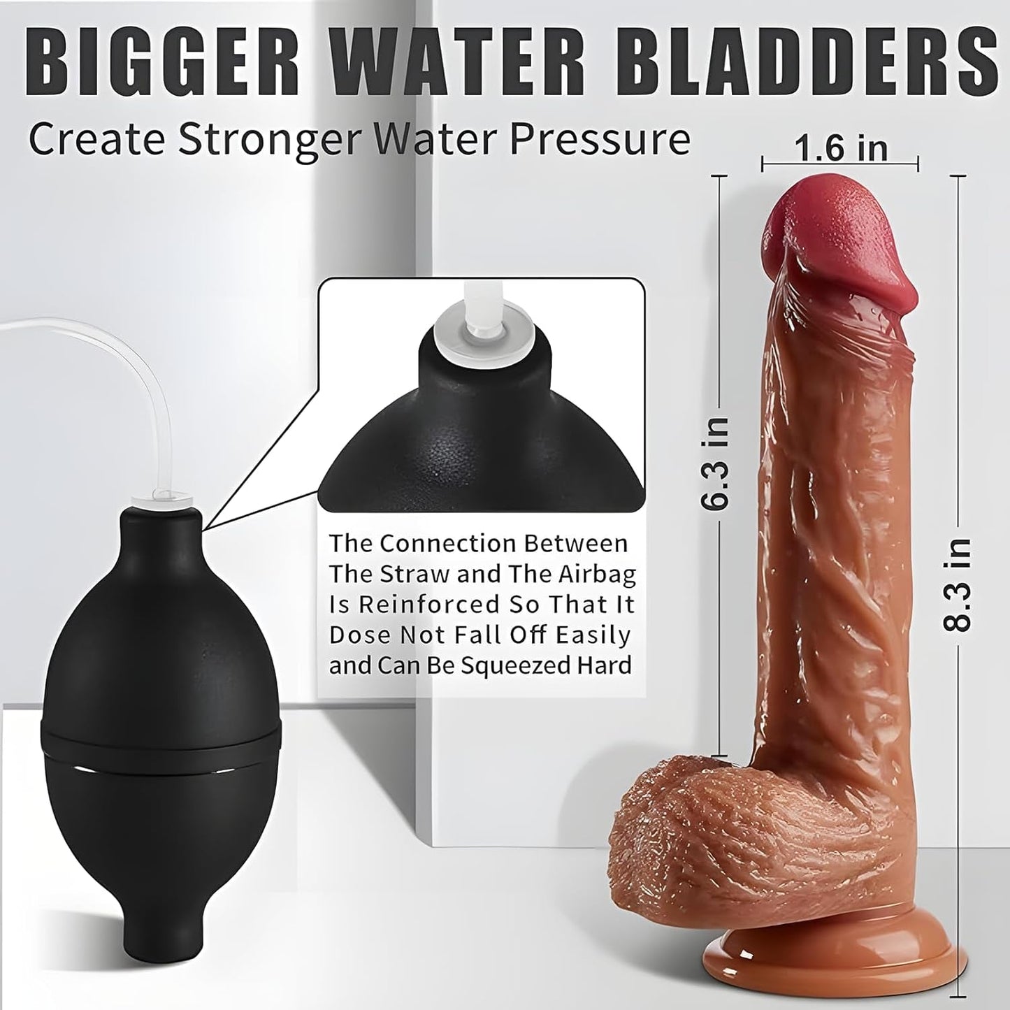 Dildo de silicona con ventosa eyaculador FluidCore 8.5"