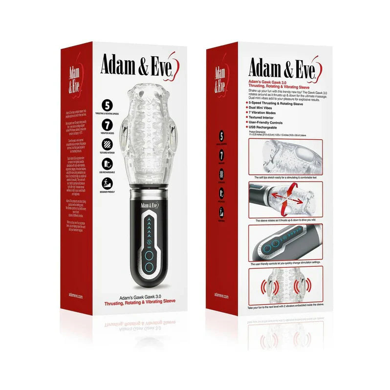 Adam & Eve Adam's Gawk Gawk 3.0 Funda Rotatoria y Vibratoria con Empuje