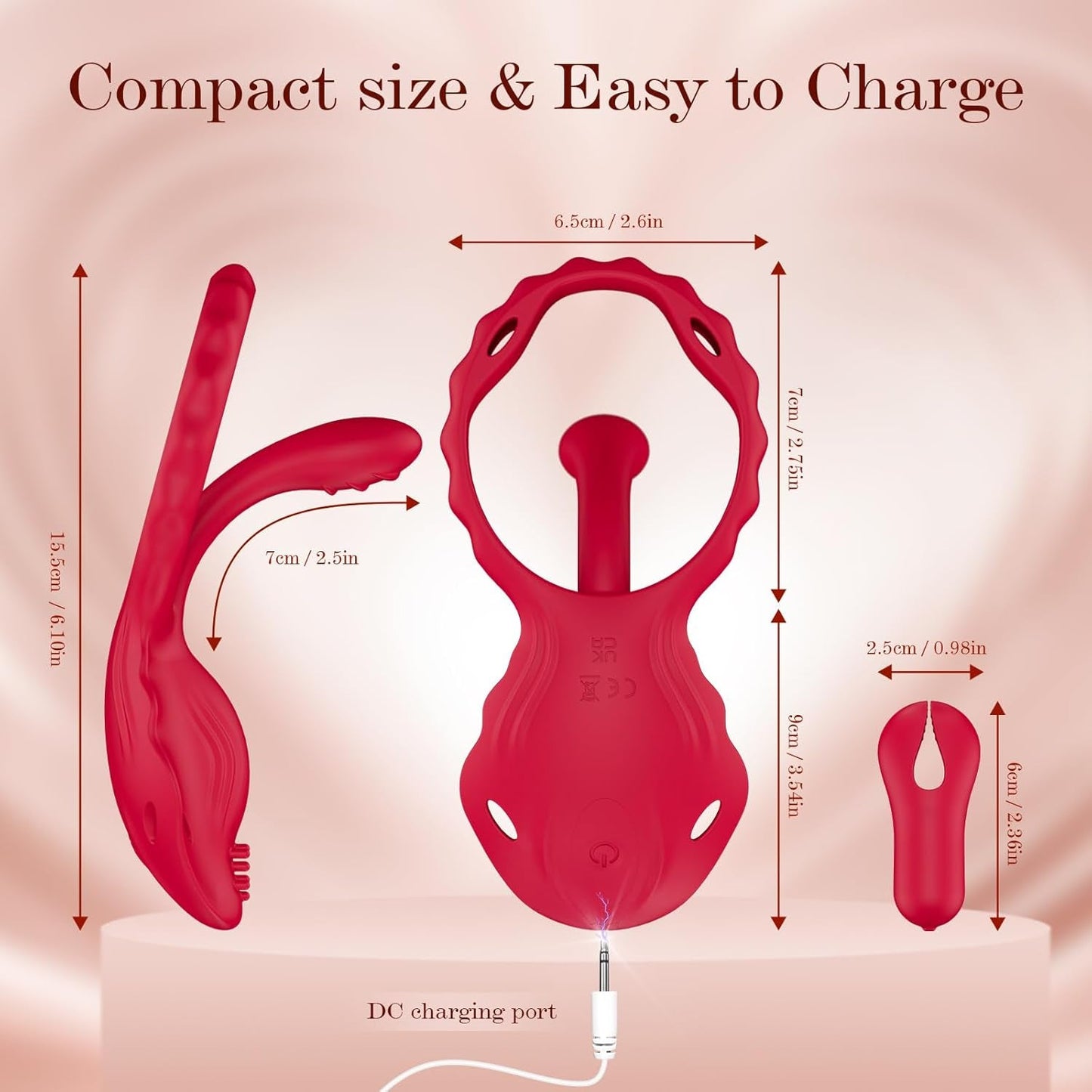TriLink 3 en 1: pinzas para pezones con control remoto y vibrador de anillo para parejas