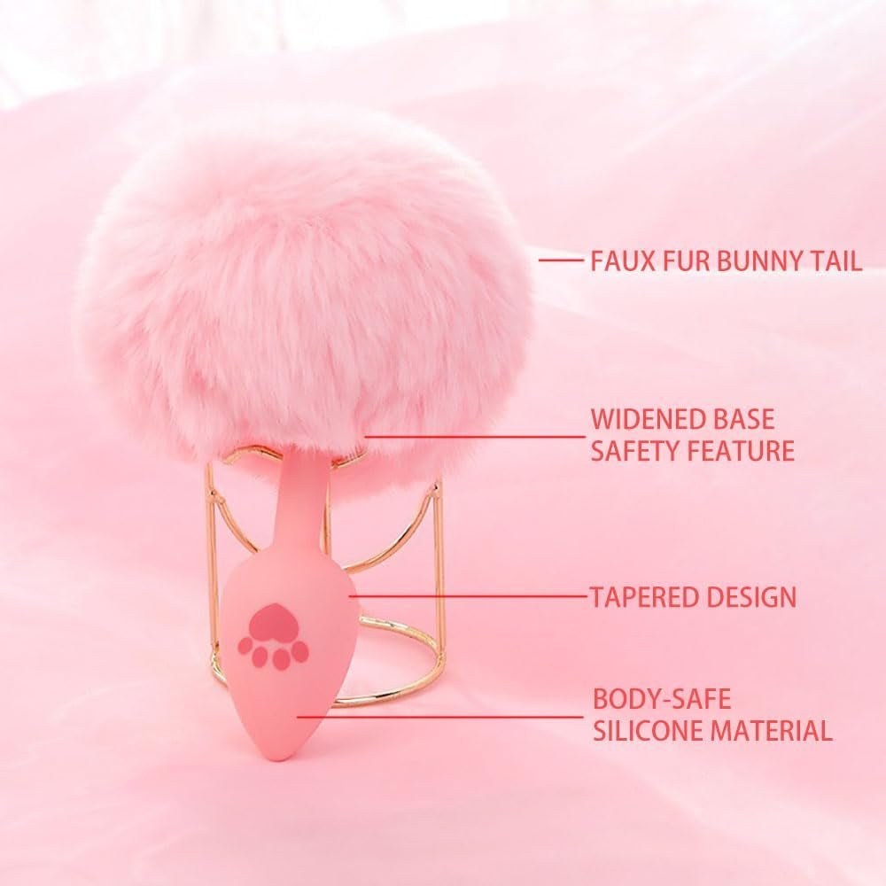BlushBunny Tapón Anal de Silicona con Cola de Conejo Rosa