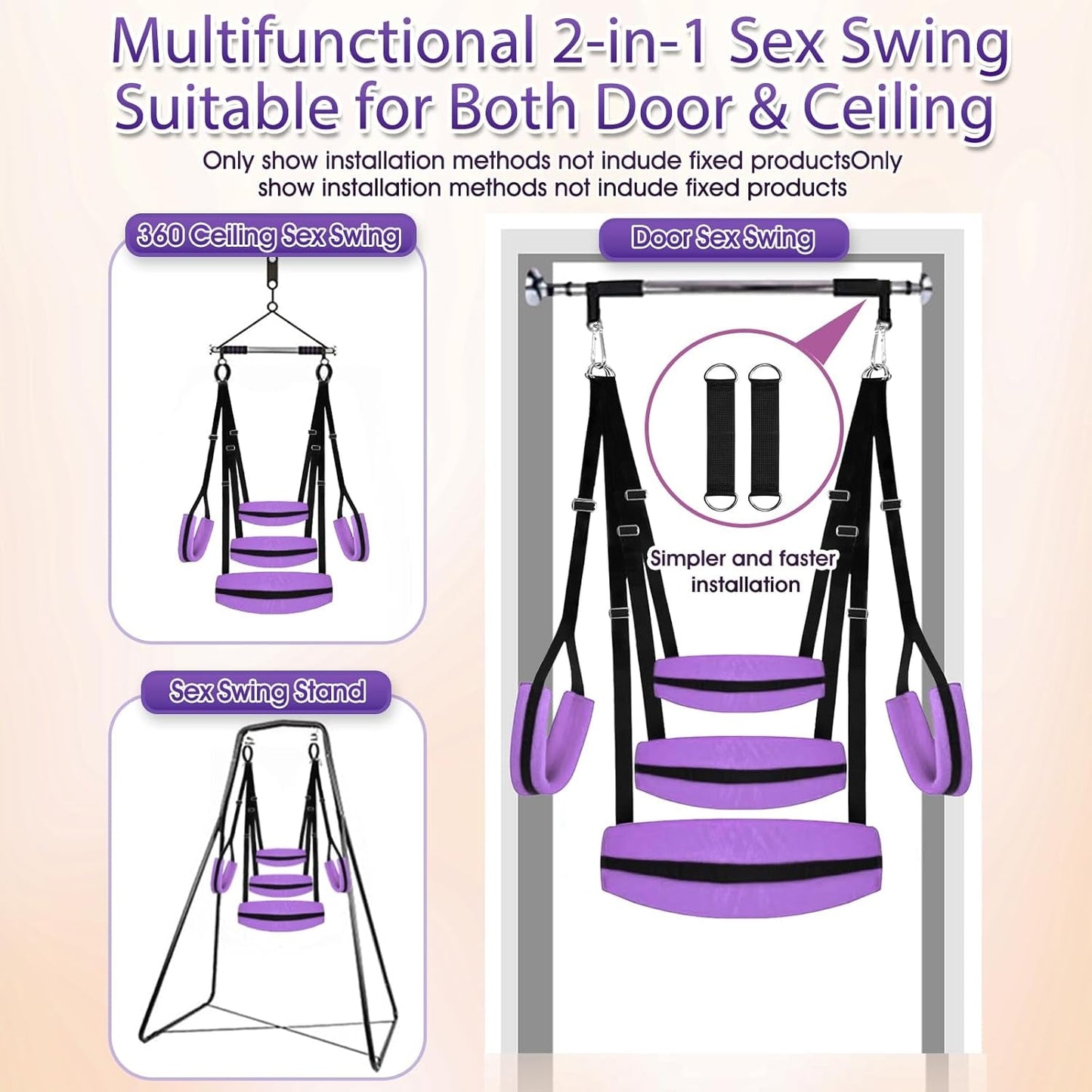 Columpio sexual de puerta ajustable ComfortLift 400 lb