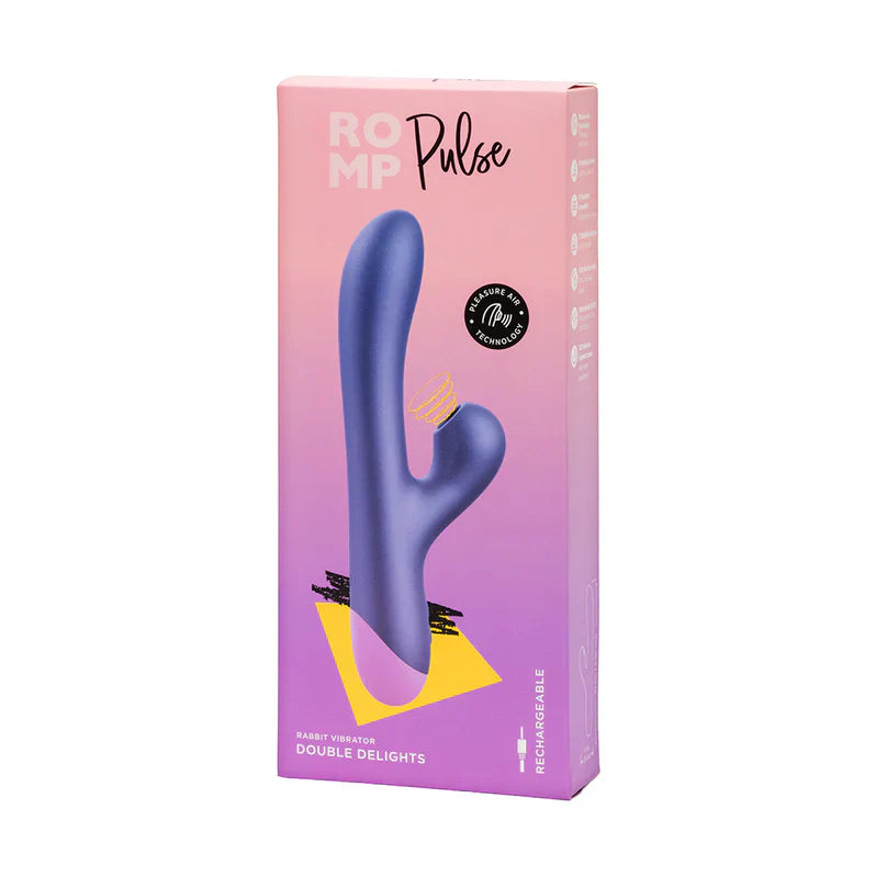 ROMP Pulse Vibrador de conejo de pulso de aire - Morado 3D