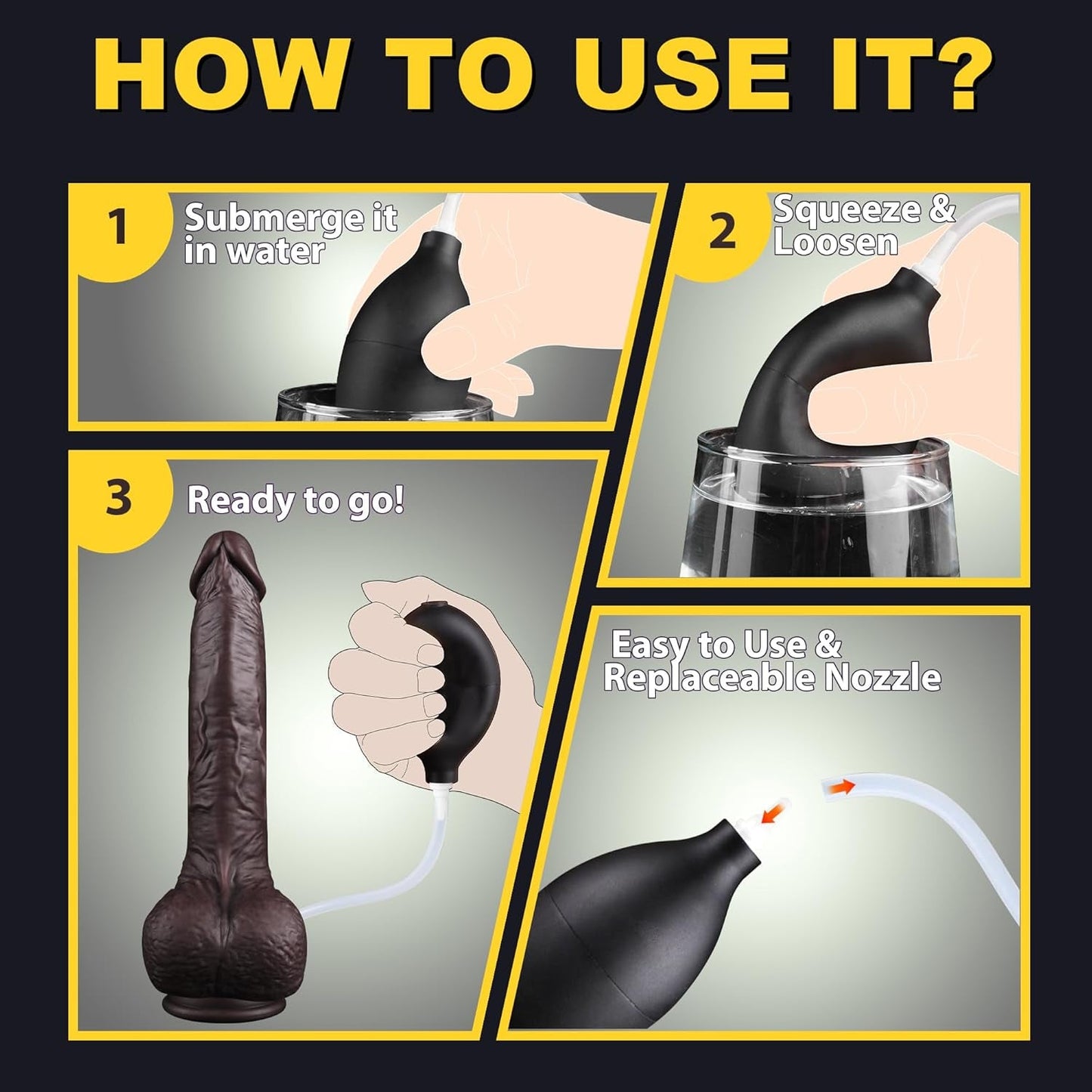 VibeJet 8.4” Squirting Vibrating Dildo 7 Modes Suction