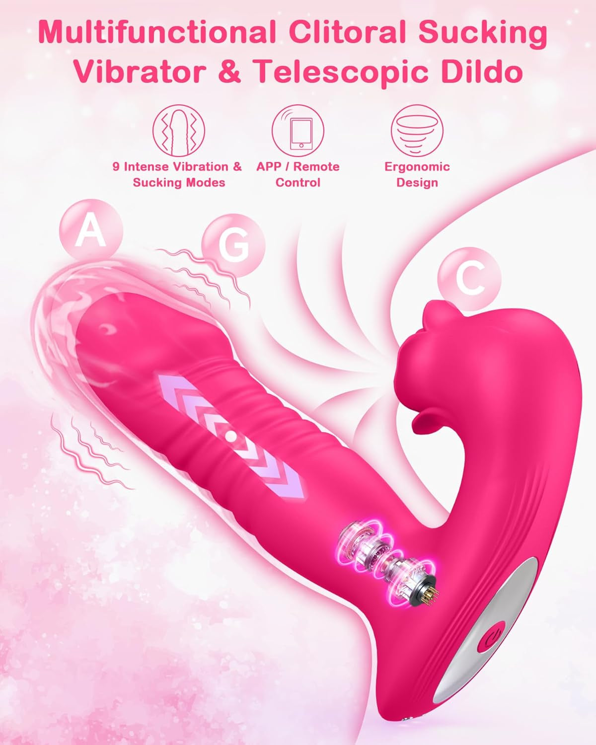 Chupador de clítoris pulsador de rosa portátil BloomRush