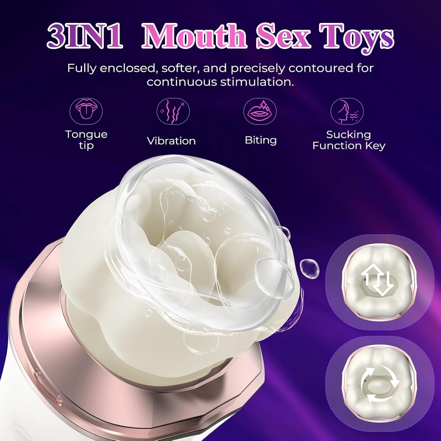 Vibrador Chupador de Clítoris Rosa 3 en 1 con Control por App BloomPulse