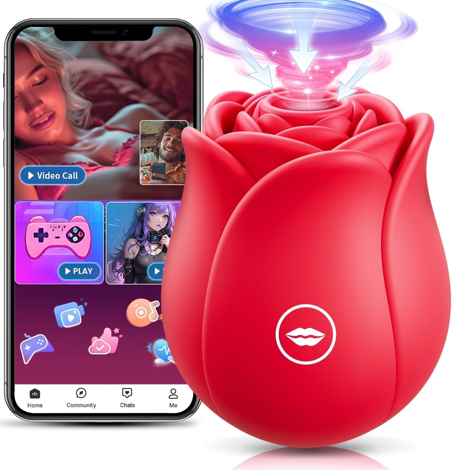 SerevynX Rose Clit Sucker 10 Modes App Étanche Silencieux
