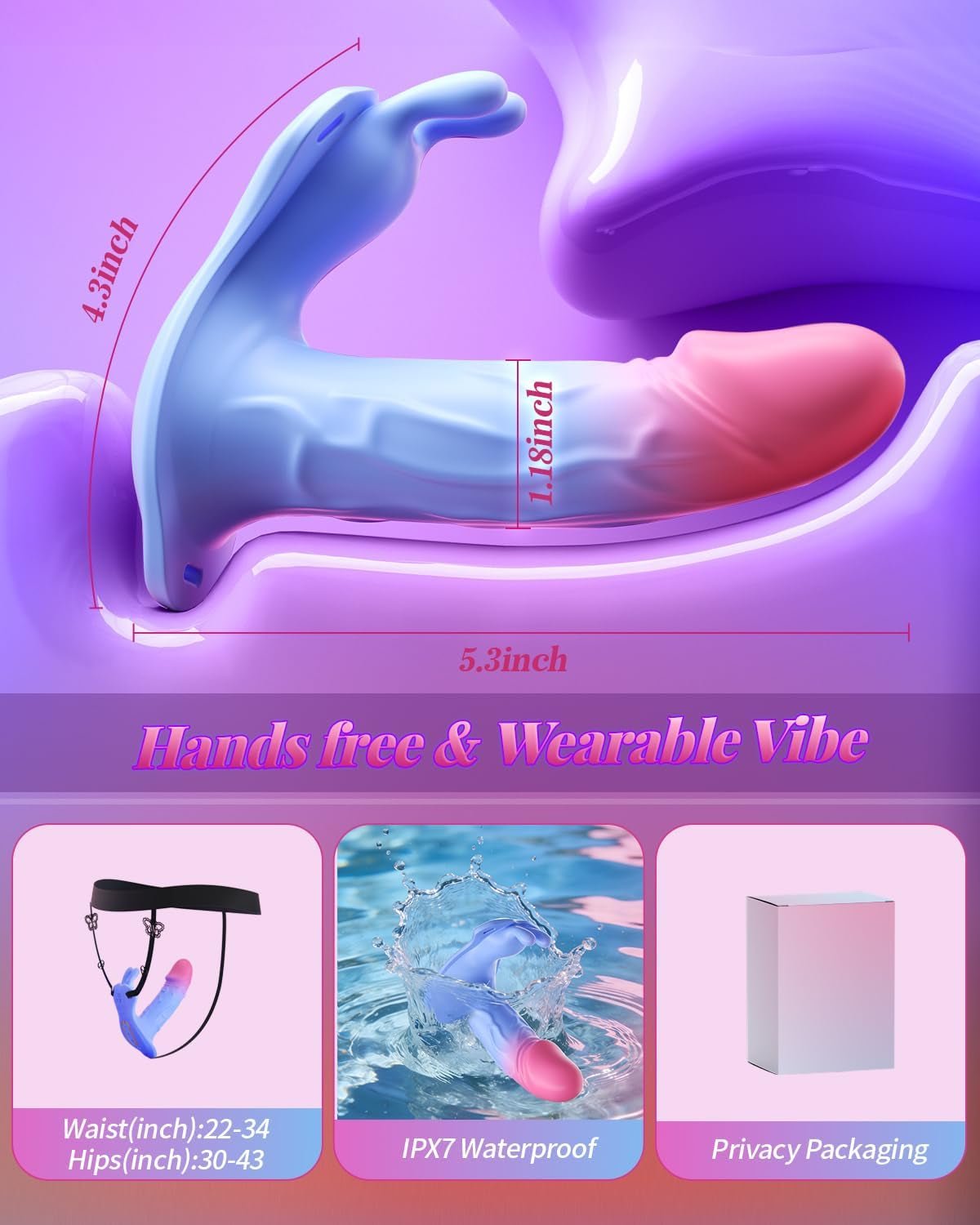 ThrustSync Vibrador Panty Wearable de Empuje con Control por APP