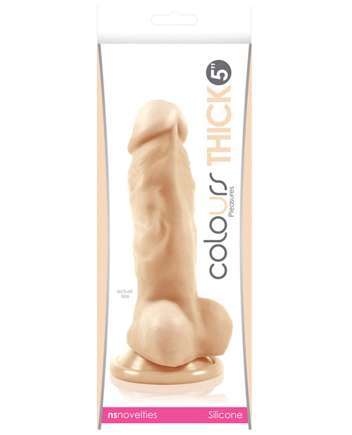 Godemiché en silicone de qualité médicale Couleurs Plaisirs Épais 12,7 cm Blanc