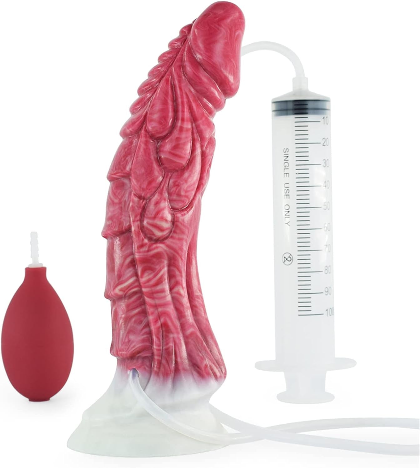 CrimsonJet Dildo de Silicona Eyaculador de 9" con Ventosa Impermeable