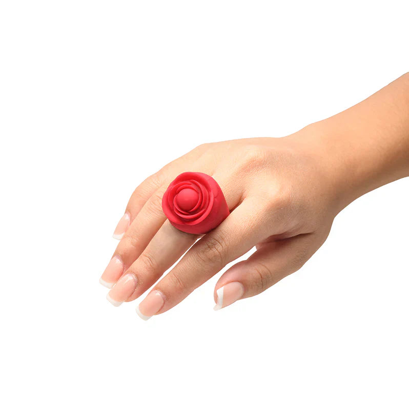 Bague de rose vibrante discrète Bloomgasm – Plaisir portable en silicone