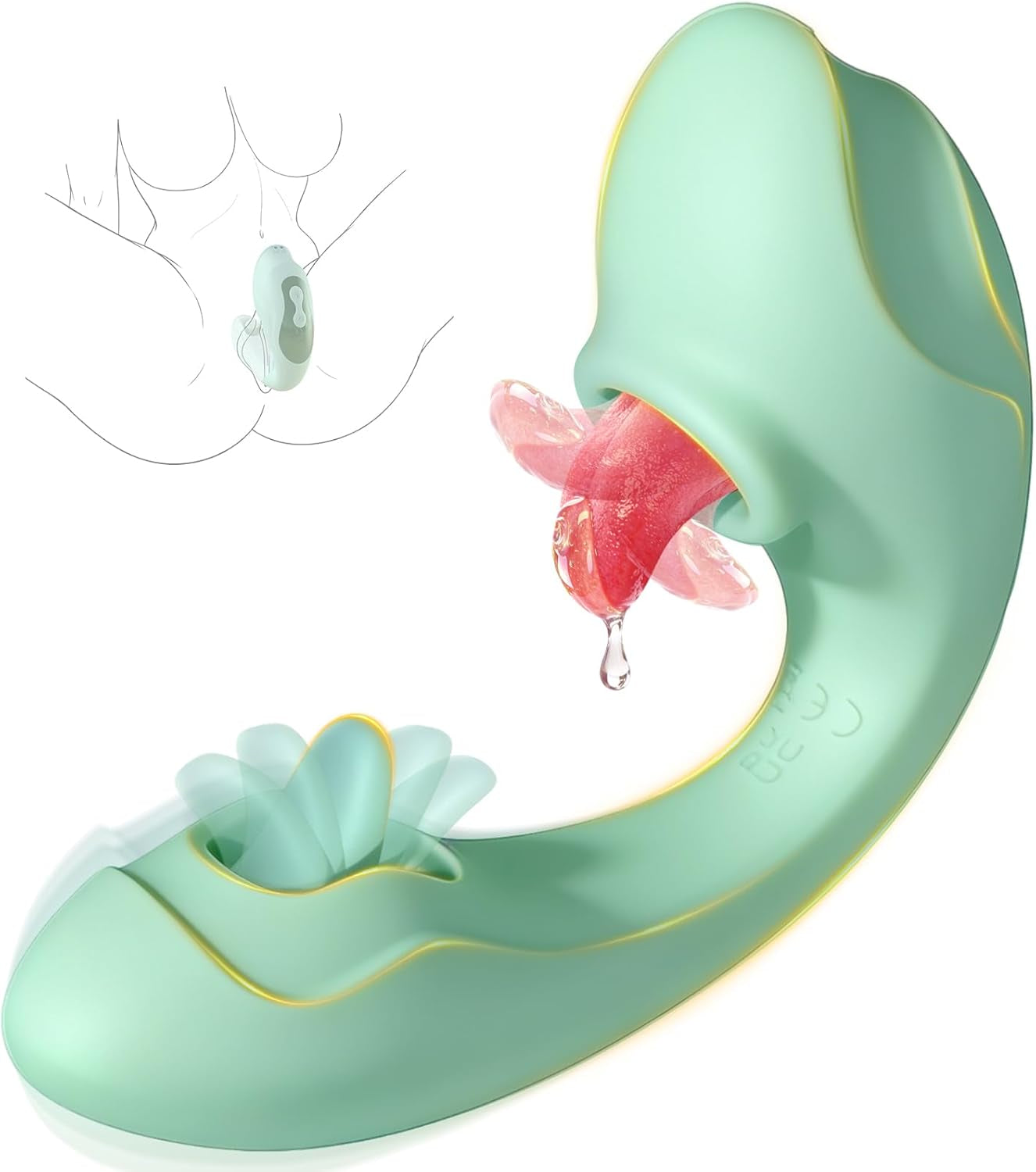 Vibrador de lengua ElyraFlex 4 en 1 para punto G y clítoris con 7 modos