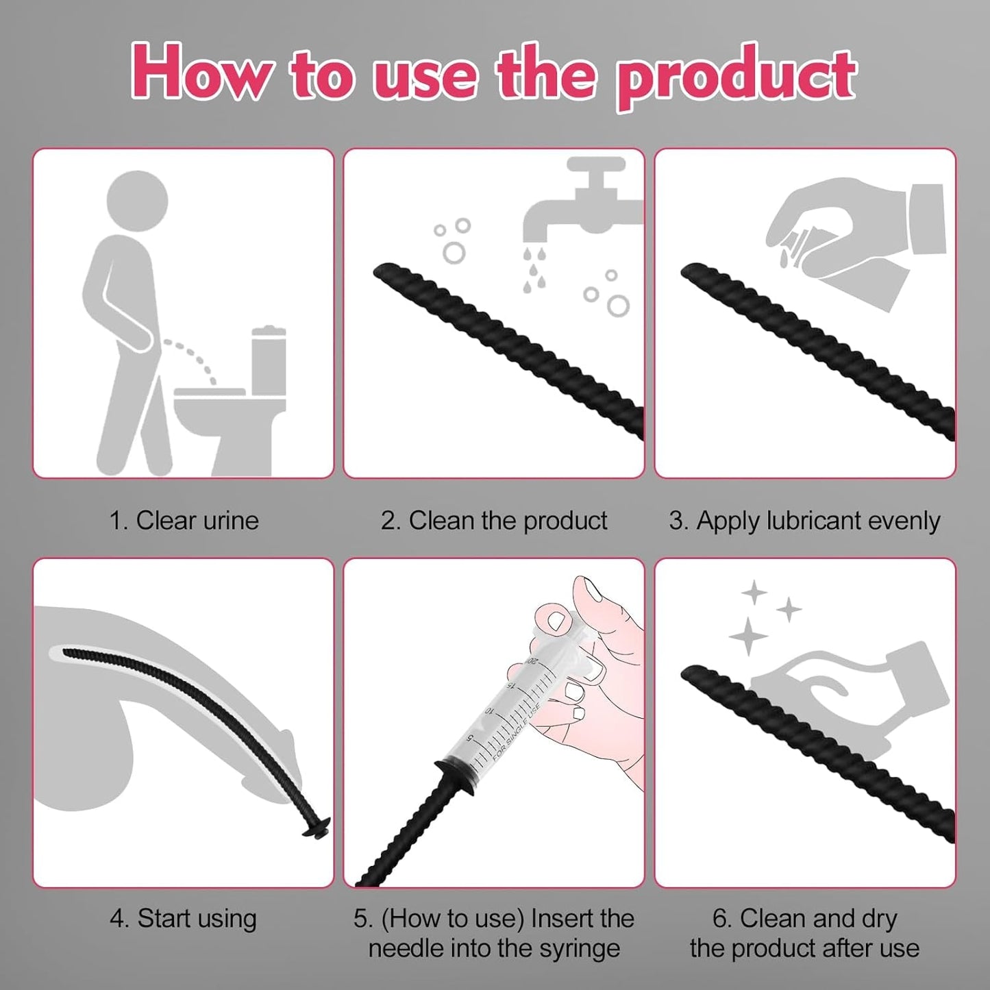 DualPath 5PCS Urethral Sounds Silicone Dilator Set
