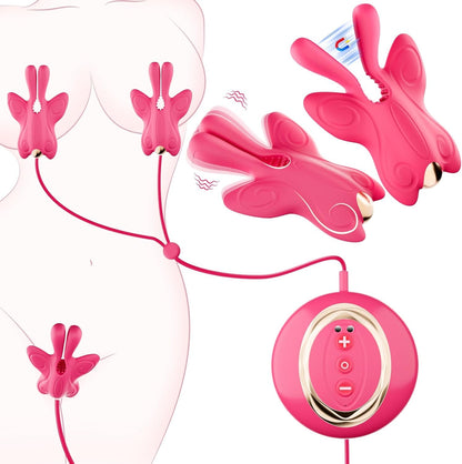 MagnaPulse Magnetic Nipple Clamps & Clit Stimulator 10 Modes