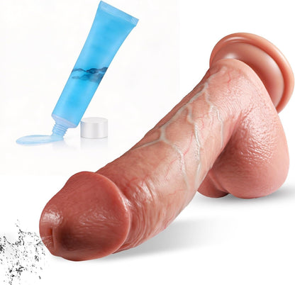 Dildo de silicona eyaculador CoreJet de 8" con ventosa para punto G