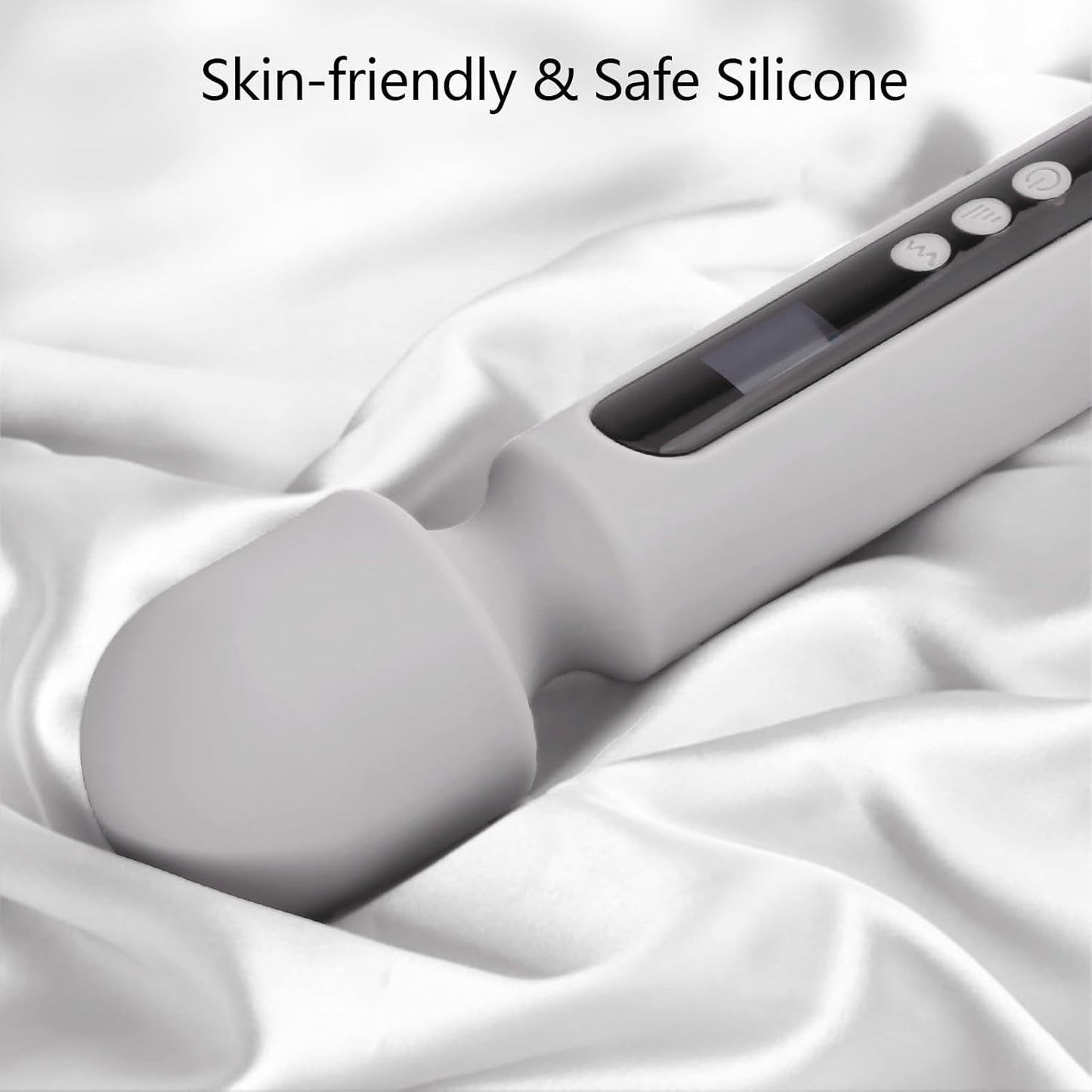SteelAura Vibrador de Varita de 12" con Pantalla LCD, 10 Modos, Resistente al Agua