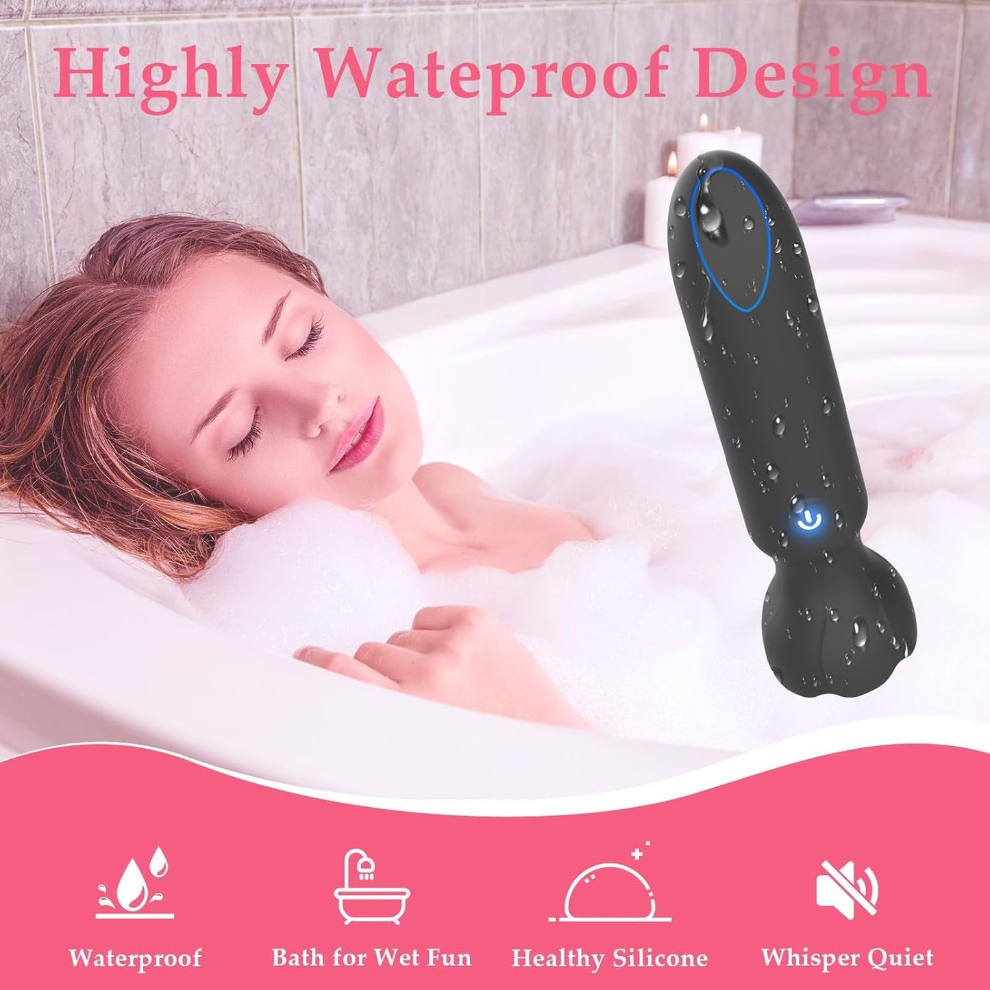 Vibrador bala NoirSync App Control 9 modos impermeable silencioso