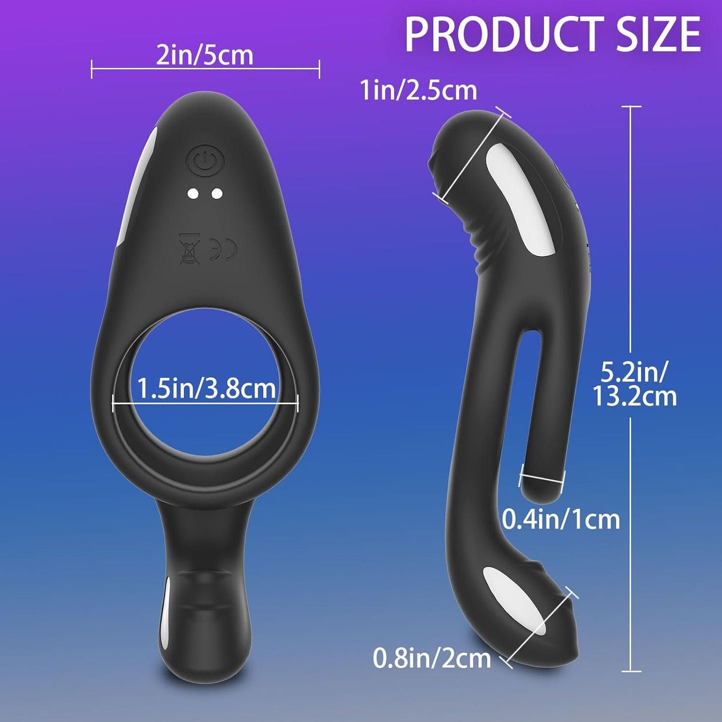 ApexSync Anillo Vibrador para Pene Doble Estimulador de Clítoris de Silicona