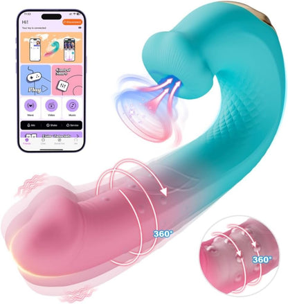 Vibrador succionador de clítoris OrbitSync App Control Rotating Beads
