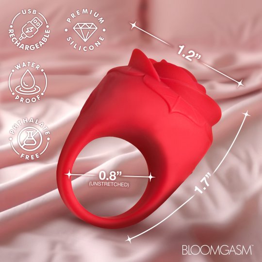 Bague de rose vibrante discrète Bloomgasm – Plaisir portable en silicone