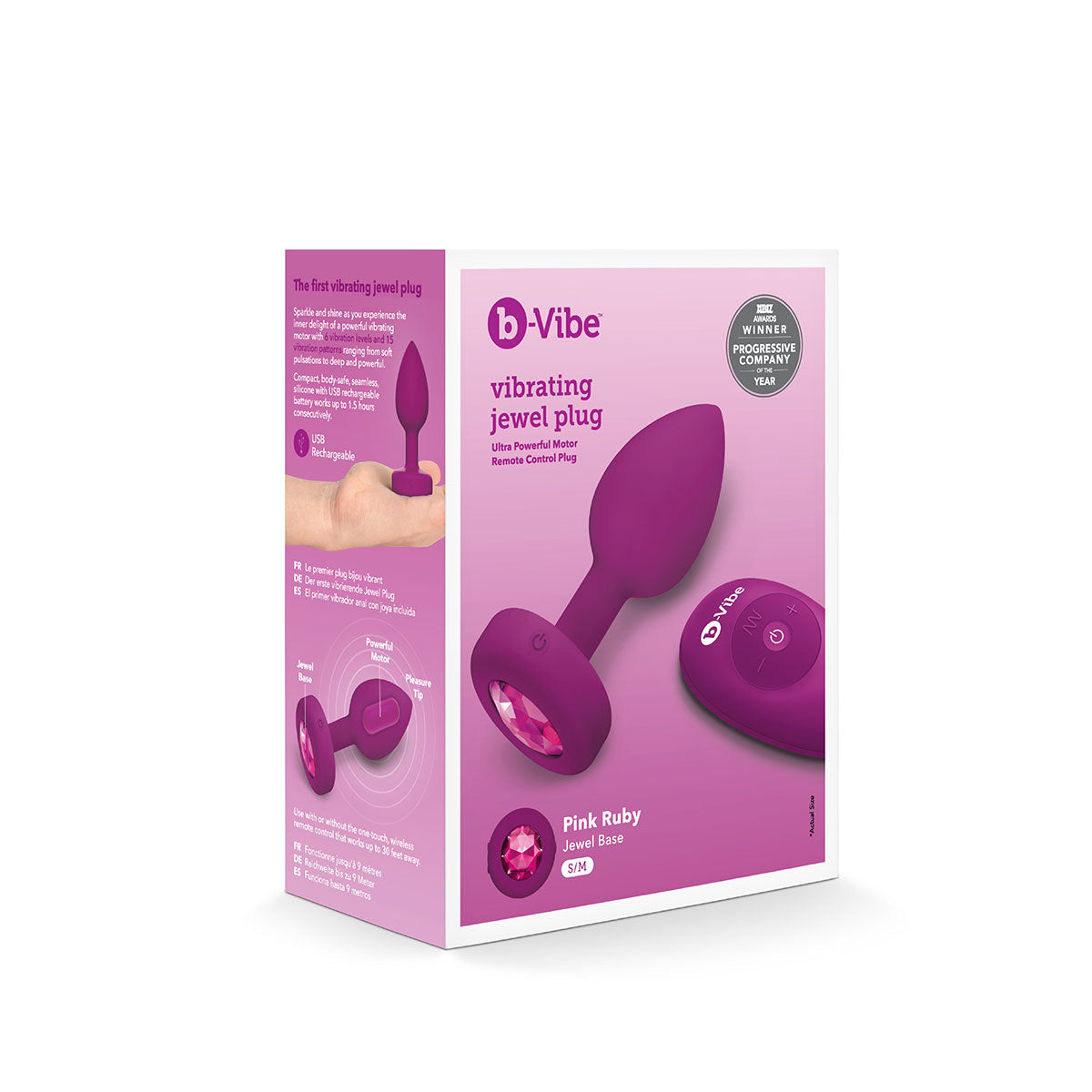 Plug vibrant Bijou b-Vibe S/M - Fuchsia
