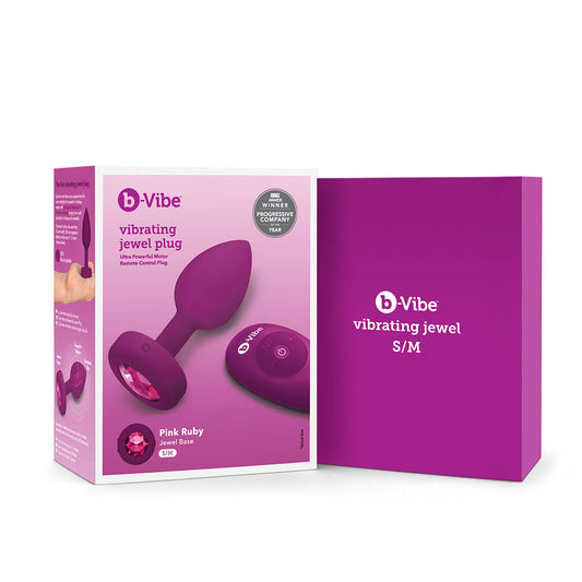 b-Vibe Vibrating Jewel Plug S/M - Fuchsia
