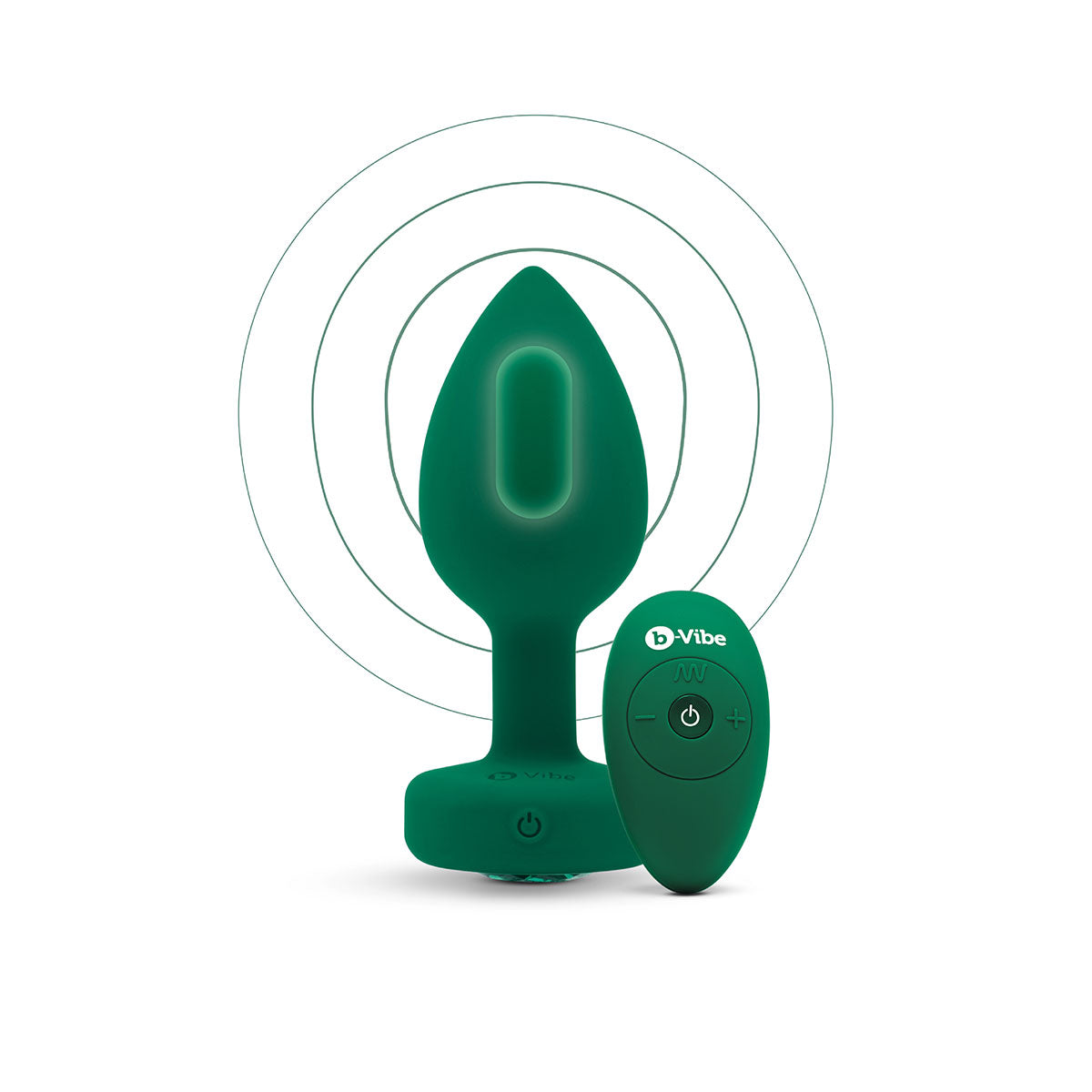 b-Vibe Vibrating Jewel Plug M/L - Esmeralda