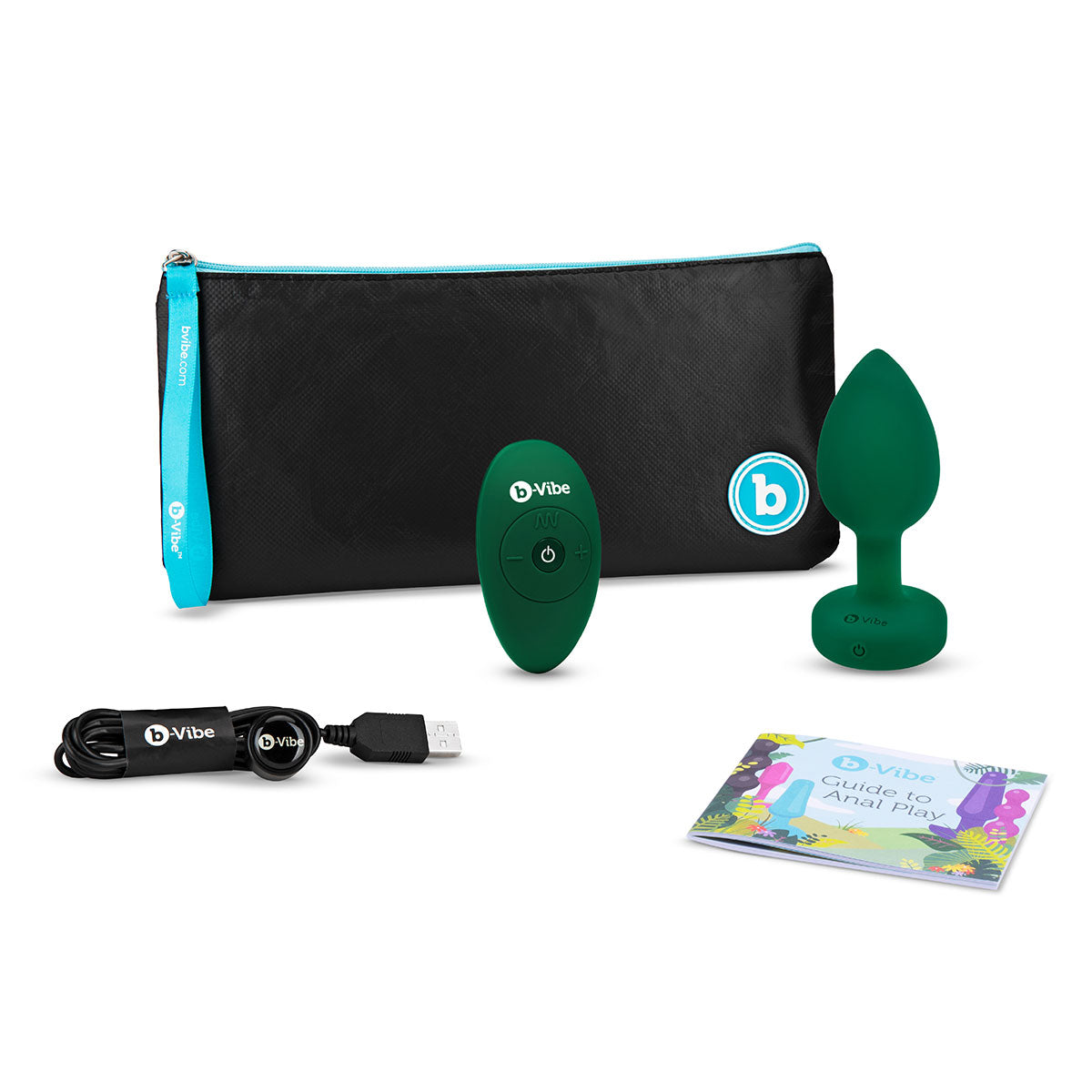 b-Vibe Vibrating Jewel Plug M/L - Esmeralda