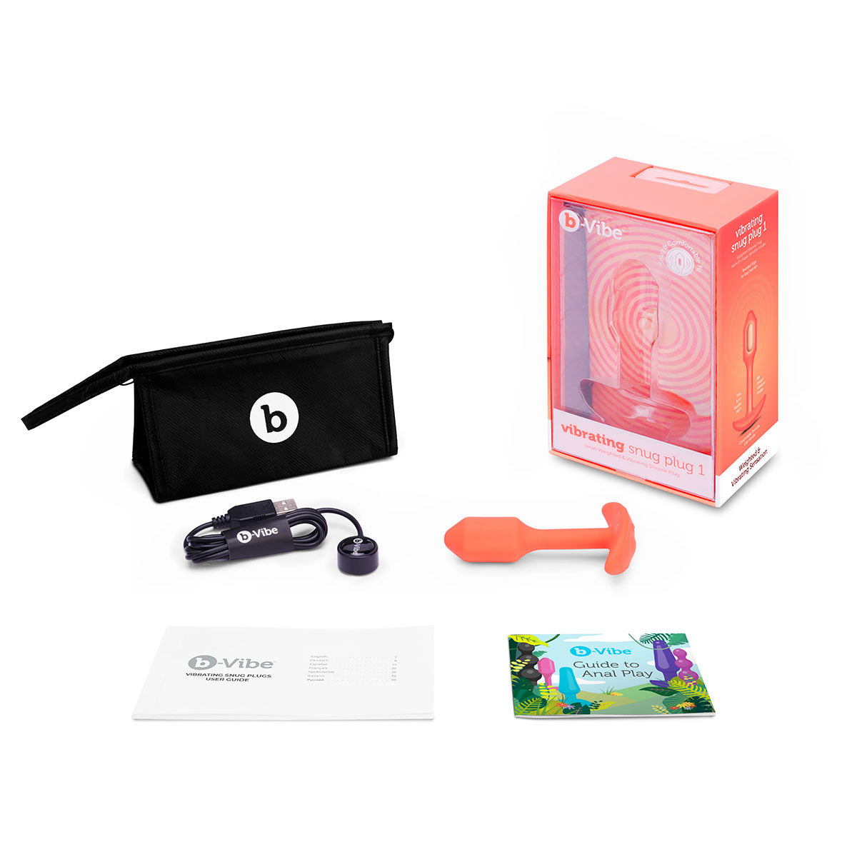 b-Vibe Vibrating Snug Plug 1 S Naranja