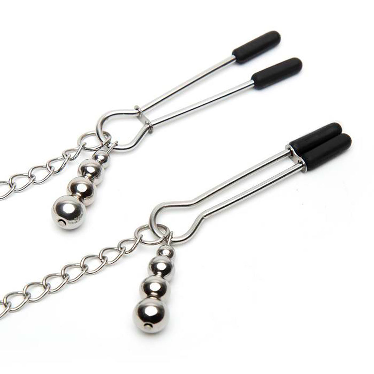 Cincuenta sombras: Collar de satén y pinzas para pezones Play Nice