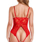 Lace Open Bust Bow Teddy