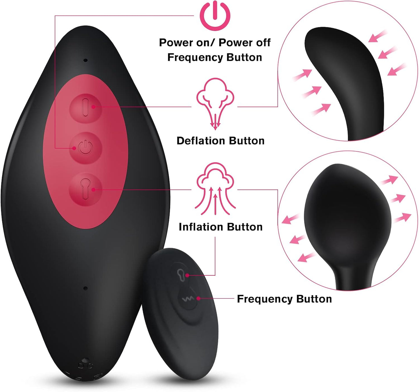Vibrador anal inflable expandible