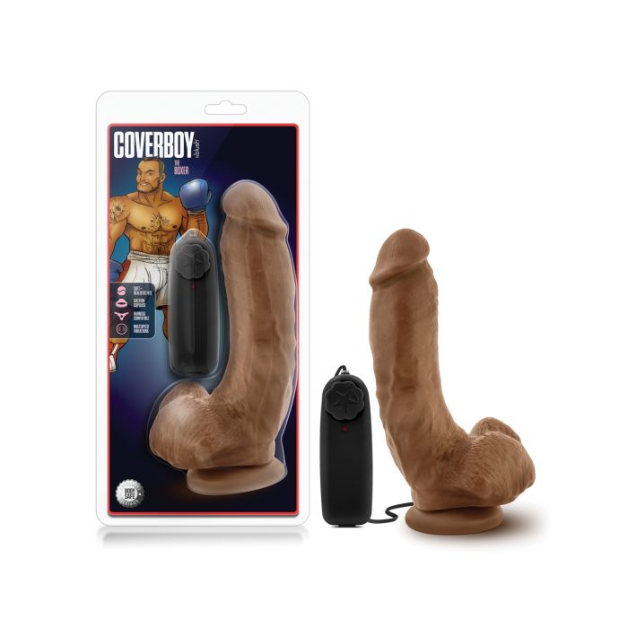 Coverboy The Boxer 9" Dildo Vibrador - Mocha