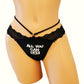 'All You Can Eat' Black Thong Panty