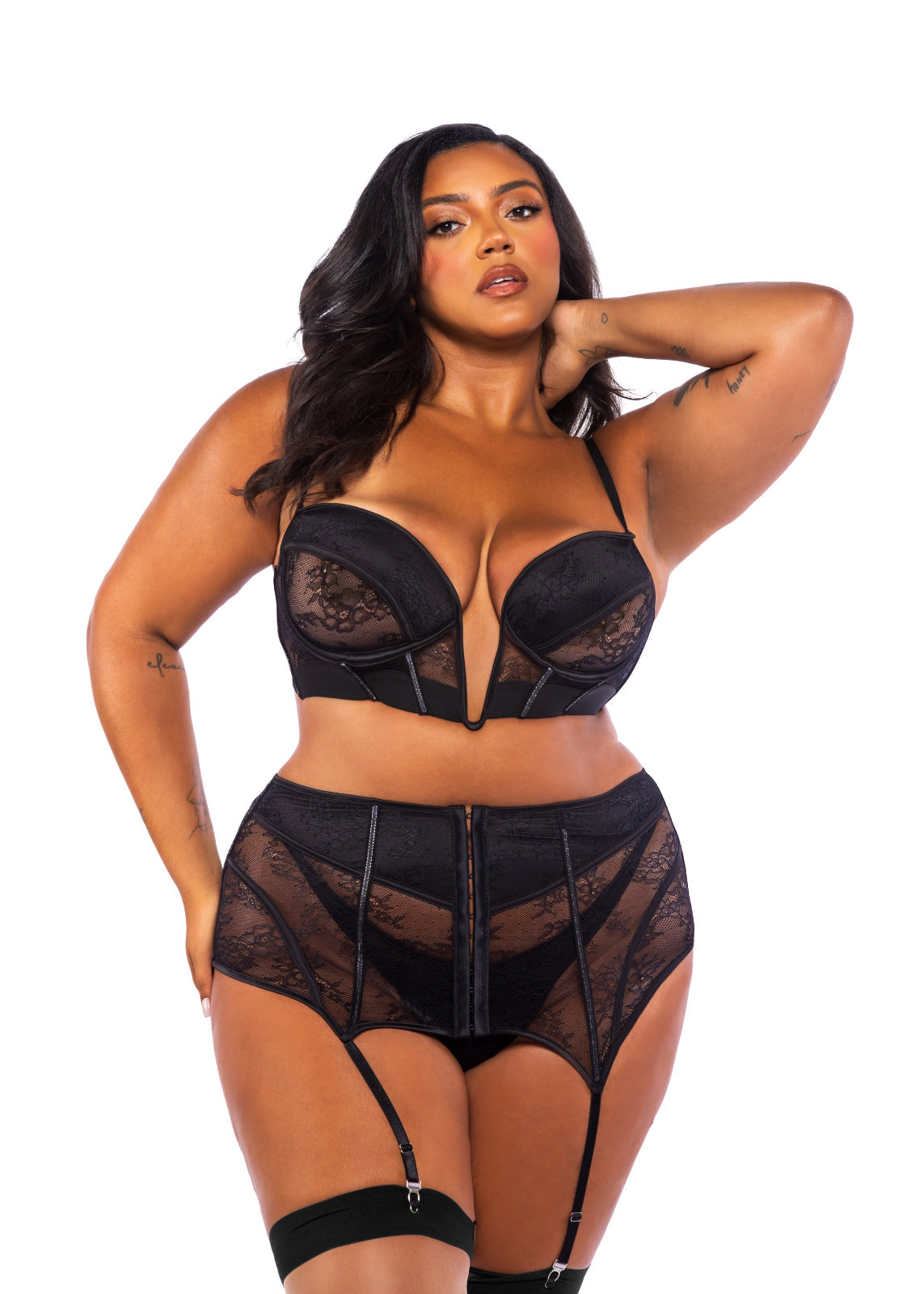 Conjunto de Falda con Liguero Black Belle Noir