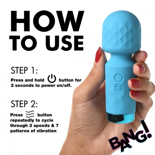 Bang! Mini Vibrador de Varita de Silicona - Azul