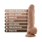 Dildo Grande con Bolas Blush Au Naturel de 25 cm Color Canela