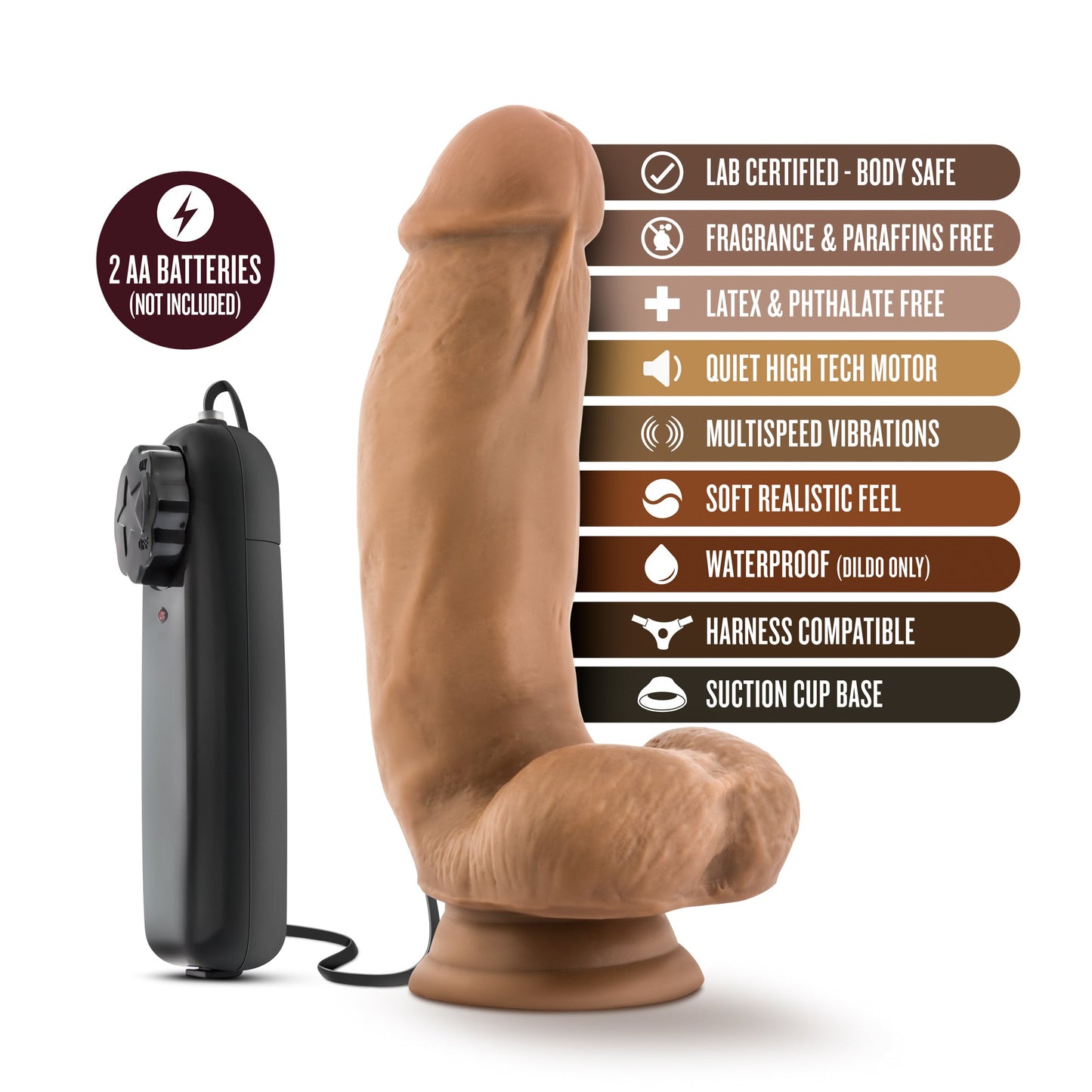 Vibromasseur Coverboy MMA Fighter 7" - Mocha