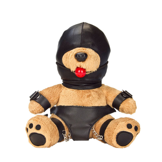 Osito bondage Gary con mordaza de bola, miniosito BDSM