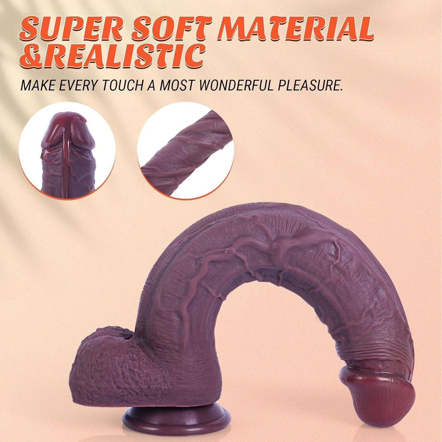 Dildo realista enorme de 30 cm CoffeeBean
