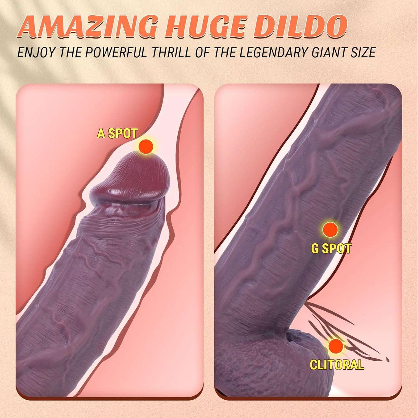 Dildo realista enorme de 30 cm CoffeeBean