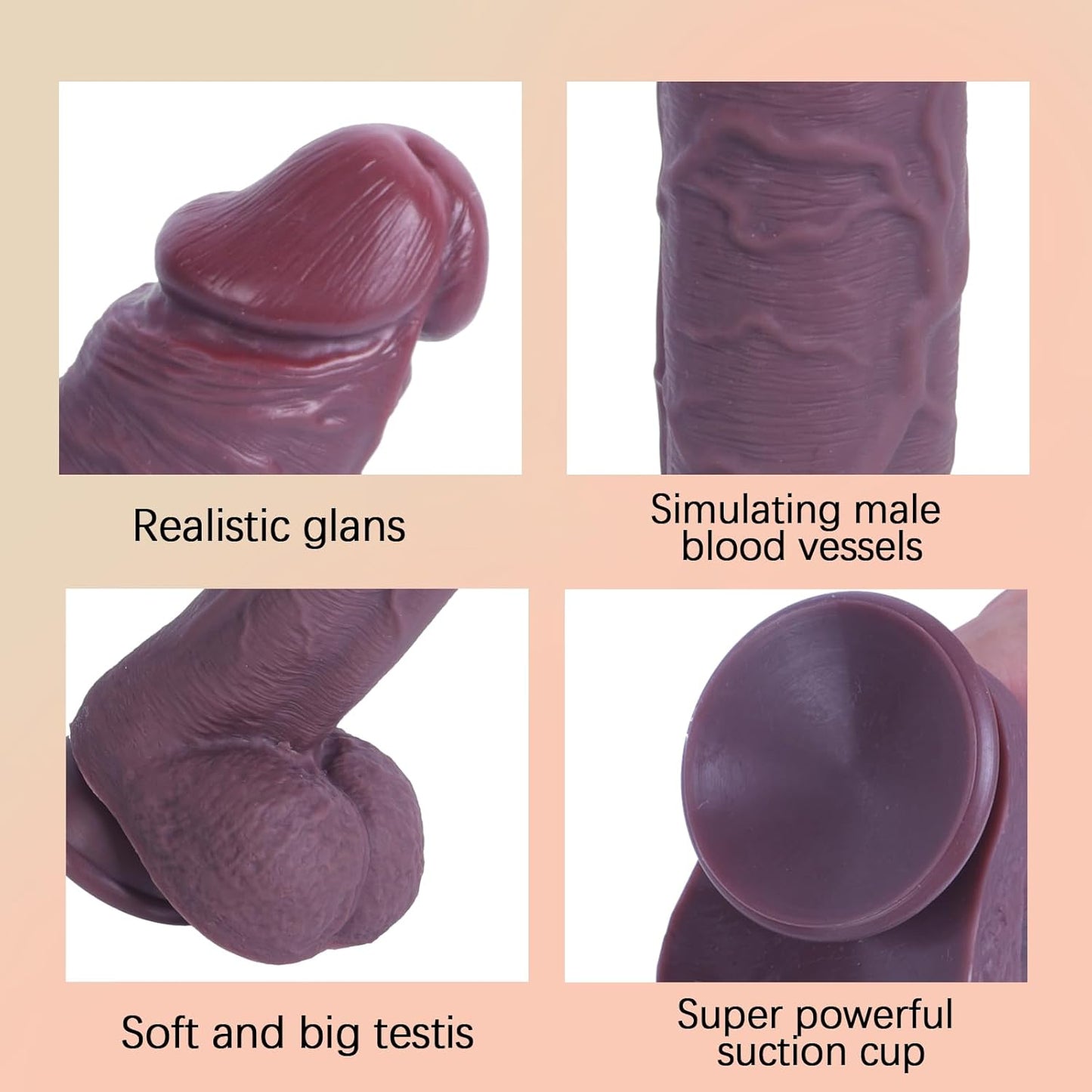 Dildo realista enorme de 30 cm CoffeeBean